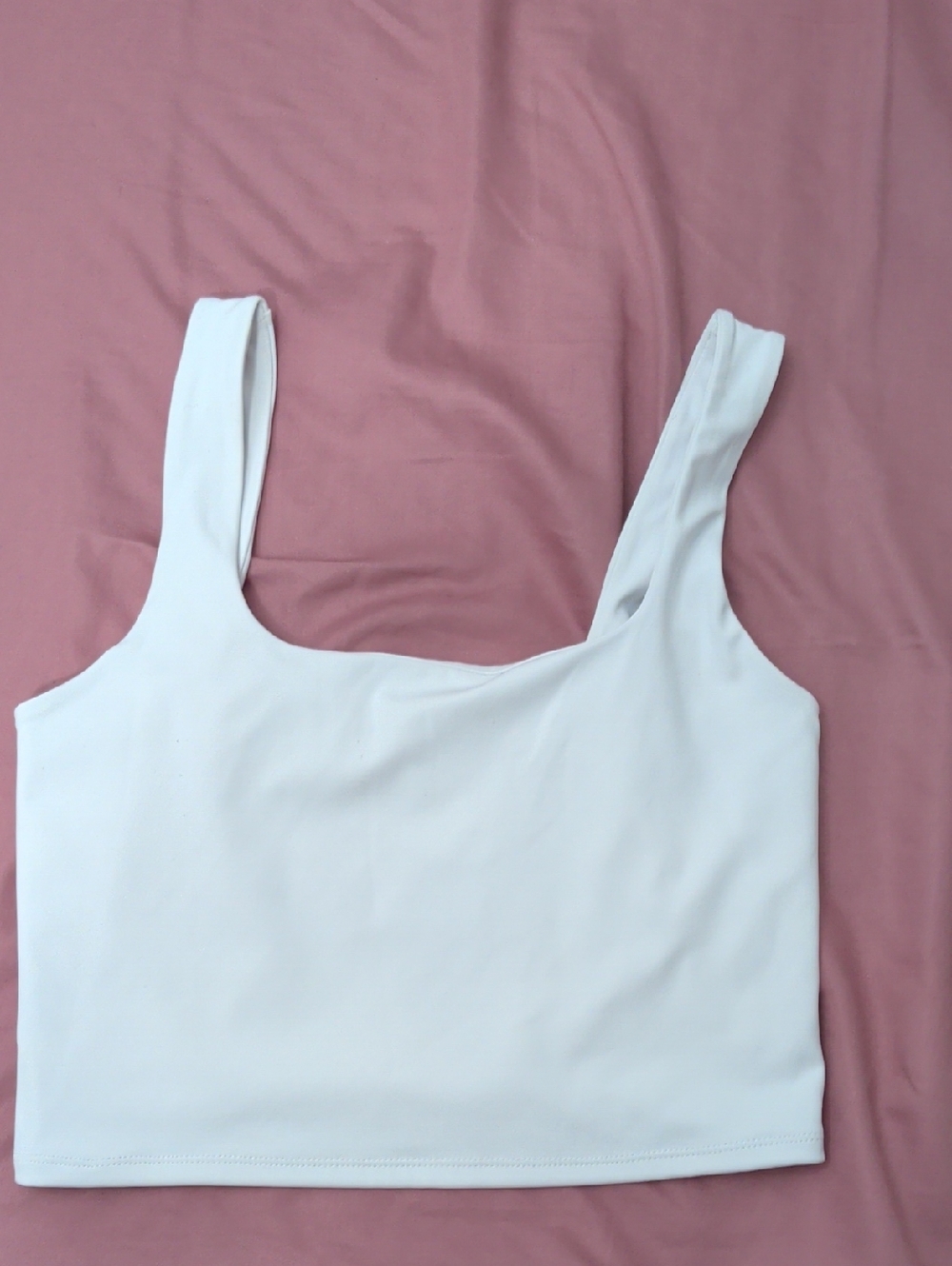 Express White Square-Neck Crop Tank